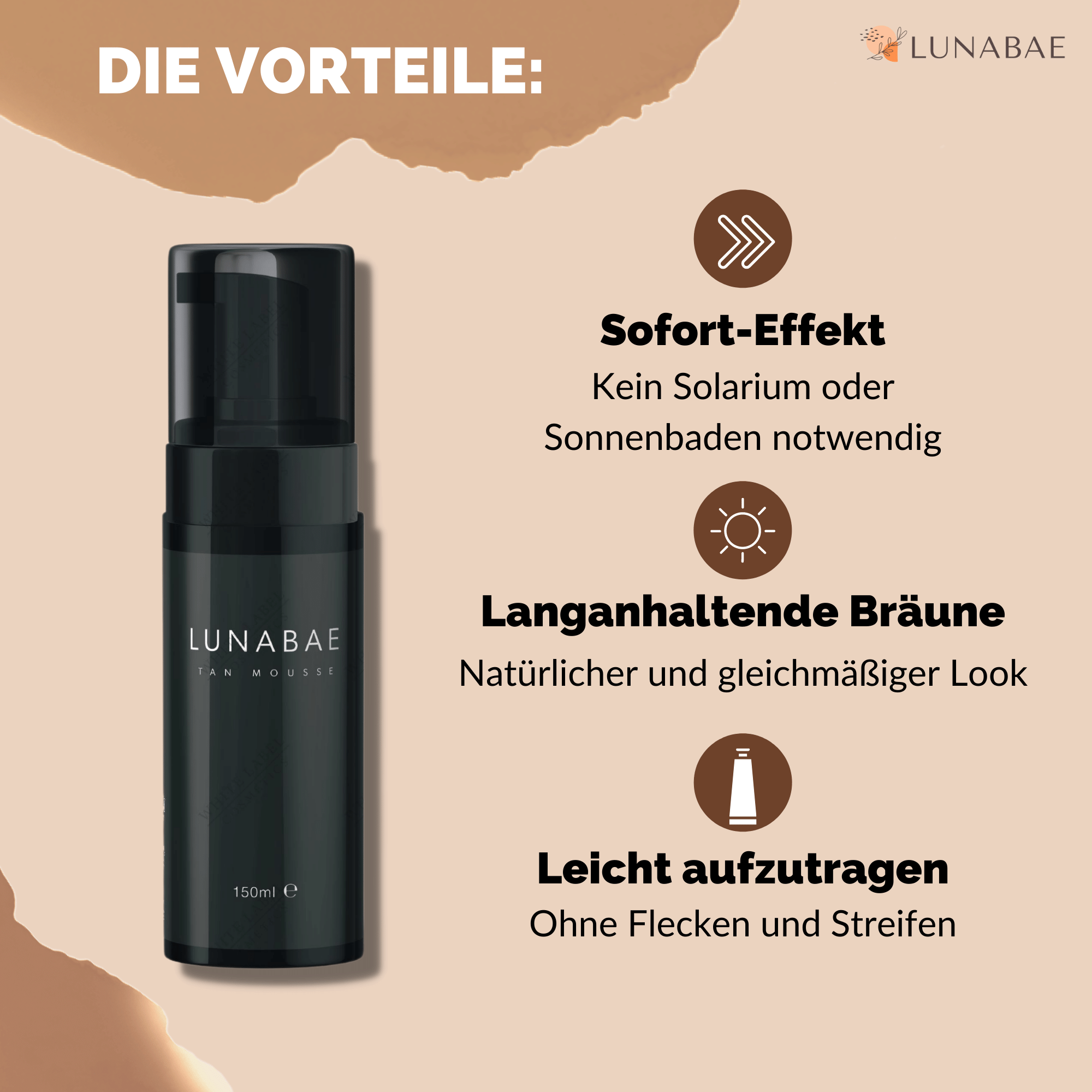 bräunungscreme handschuh Lunabae Selbstbräuner | Bräunungscreme | Bräunungsmousse | Magic Tan Mousse + Handschuh Set | Sofort-Strandlook