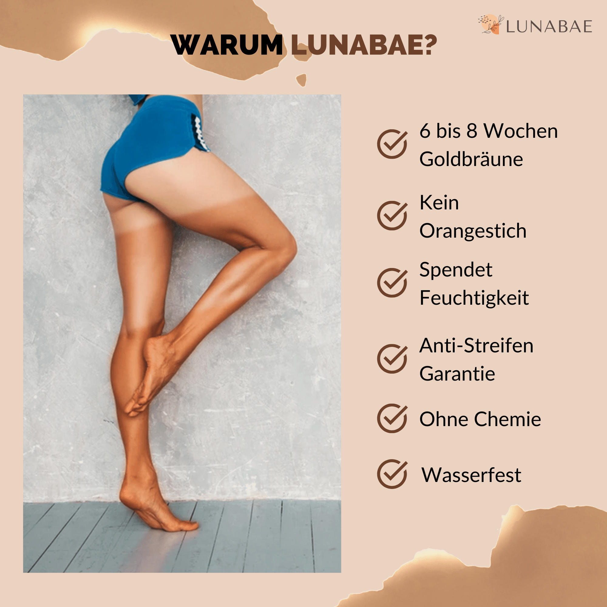 selbstbräuner mousse mit handschuh Lunabae Selbstbräuner | Bräunungscreme | Bräunungsmousse | Magic Tan Mousse + Handschuh Set | Sofort-Strandlook